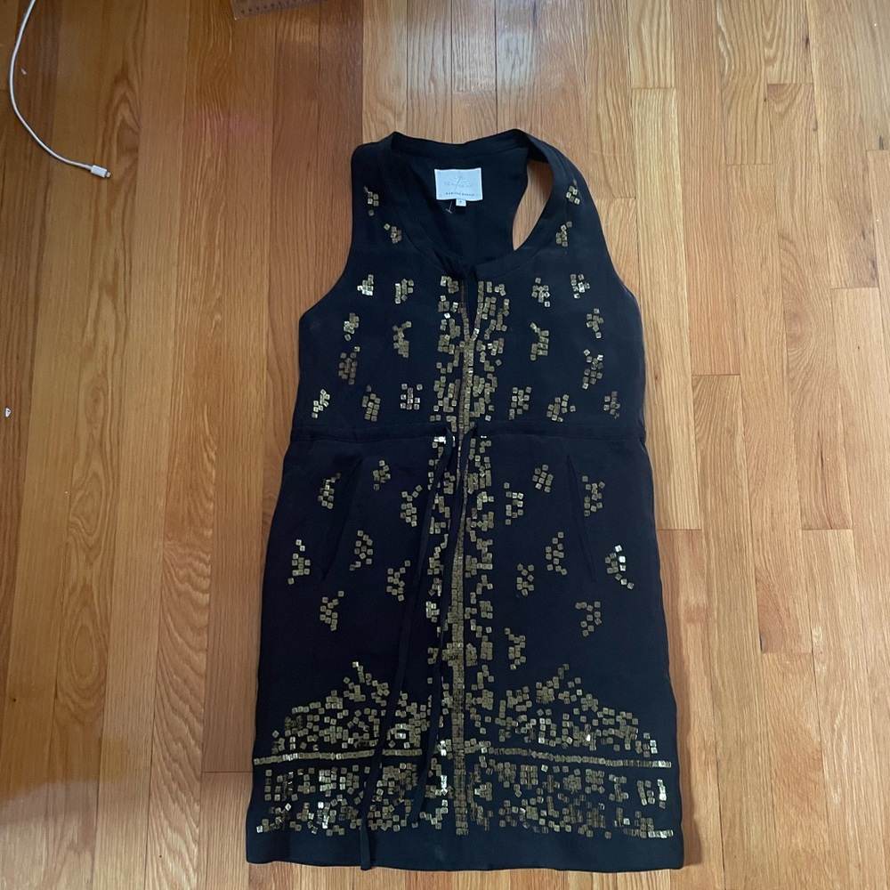 Madison Marcus Black Dress with Gold Accents
